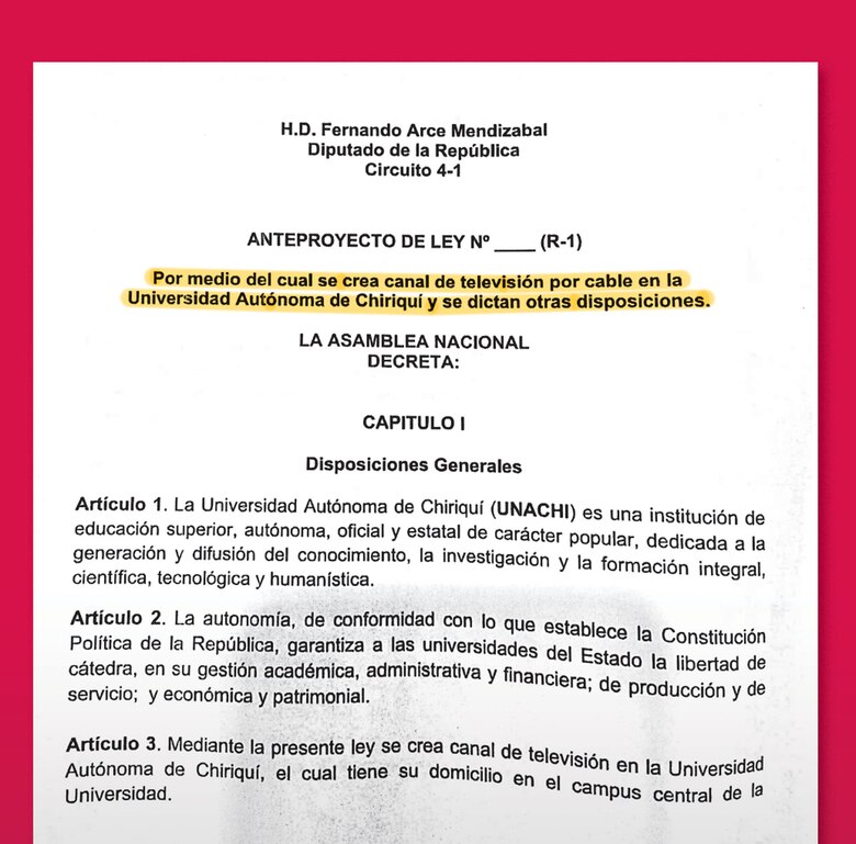 Unachi Tv., un nuevo proyecto que debe aprobar la Asamblea