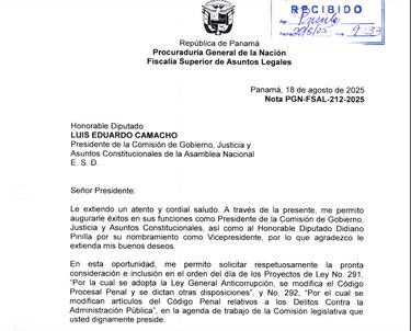 La Asamblea ignora los proyectos anticorrupción; el procurador pide ayuda al diputado Camacho