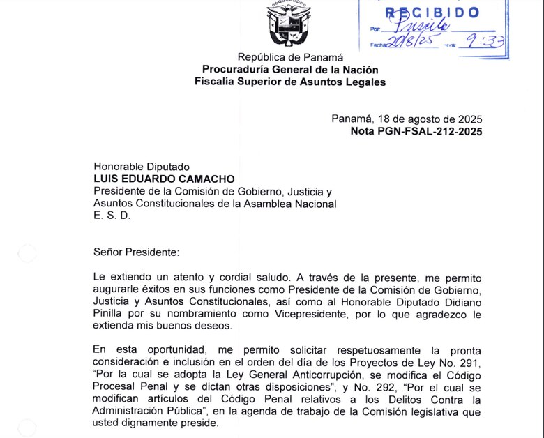 La Asamblea ignora los proyectos anticorrupción; el procurador pide ayuda al diputado Camacho