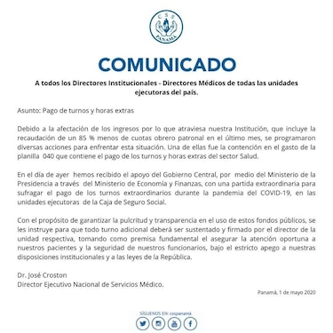 CSS: caen en 85% los ingresos de la cuota obrero-patronal y el Ejecutivo aporta los fondos para cubrir los turnos del personal de salud