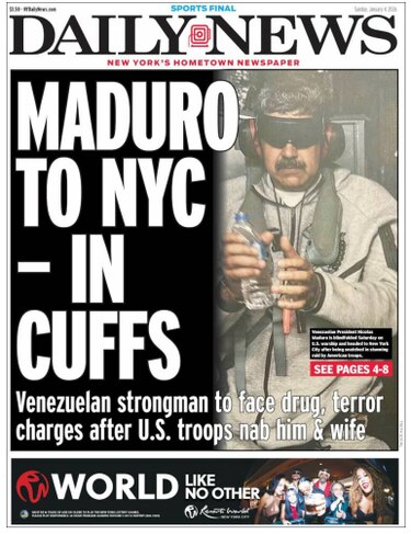 La foto de Nicolás Maduro esposado recorre el mundo tras su captura por Estados Unidos