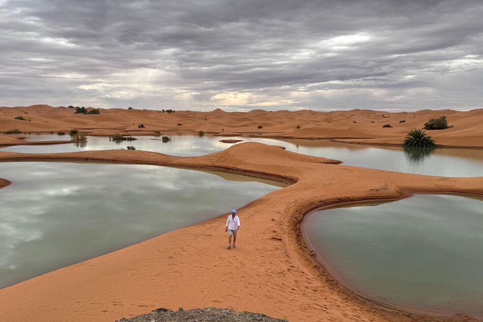 Las inundaciones en el desierto de Marruecos resucitan un lago seco desde hace 50 años