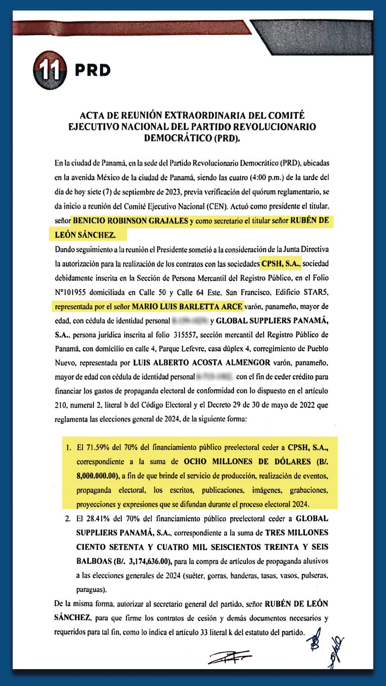 Mario Barletta, el mayor donante de Benicio Robinson, se queda con la campaña del PRD