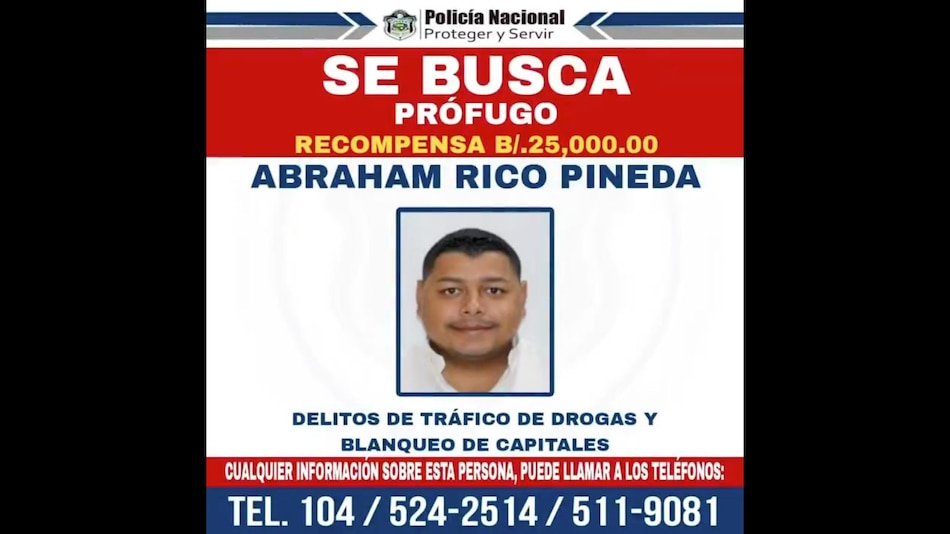 La Policía ofrece una recompensa de $25 mil a quien suministre información sobre el paradero de Rico Pineda