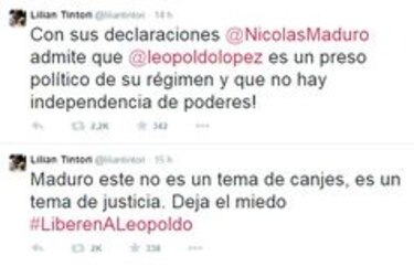 Lilian Tintori descarta canje de Leopoldo López