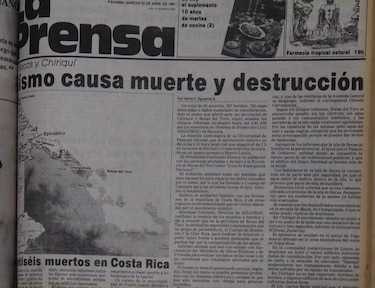 Se cumplen 25 años del gran terremoto de Bocas del Toro; así lo reseñó 'La Prensa'