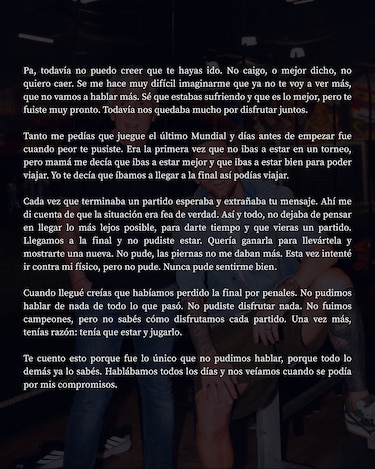 Messi dedica un emotivo mensaje a su padre: ‘No sé cómo seguir’