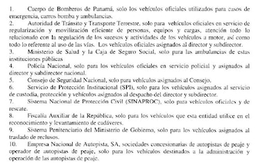 Esta es la lista de vehículos del Gobierno que pasarán gratis por los corredores Norte y Sur