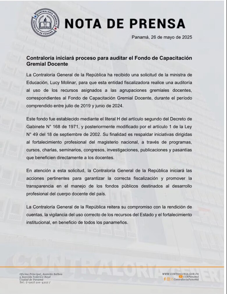 Docentes no temen a la auditoría del fondo de capacitación: ¿Qué dicen los dirigentes?