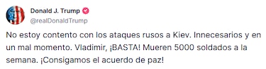 Trump condena ataques rusos a Kiev y otras 7 regiones de Ucrania