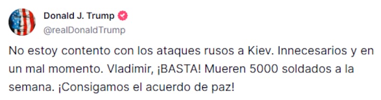 Trump condena ataques rusos a Kiev y otras 7 regiones de Ucrania