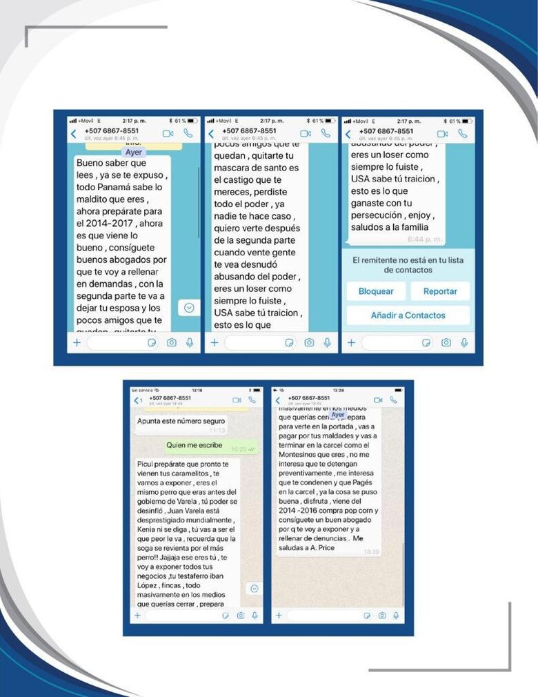 Varela presenta denuncia por amenazas recibidas vía WhatsApp