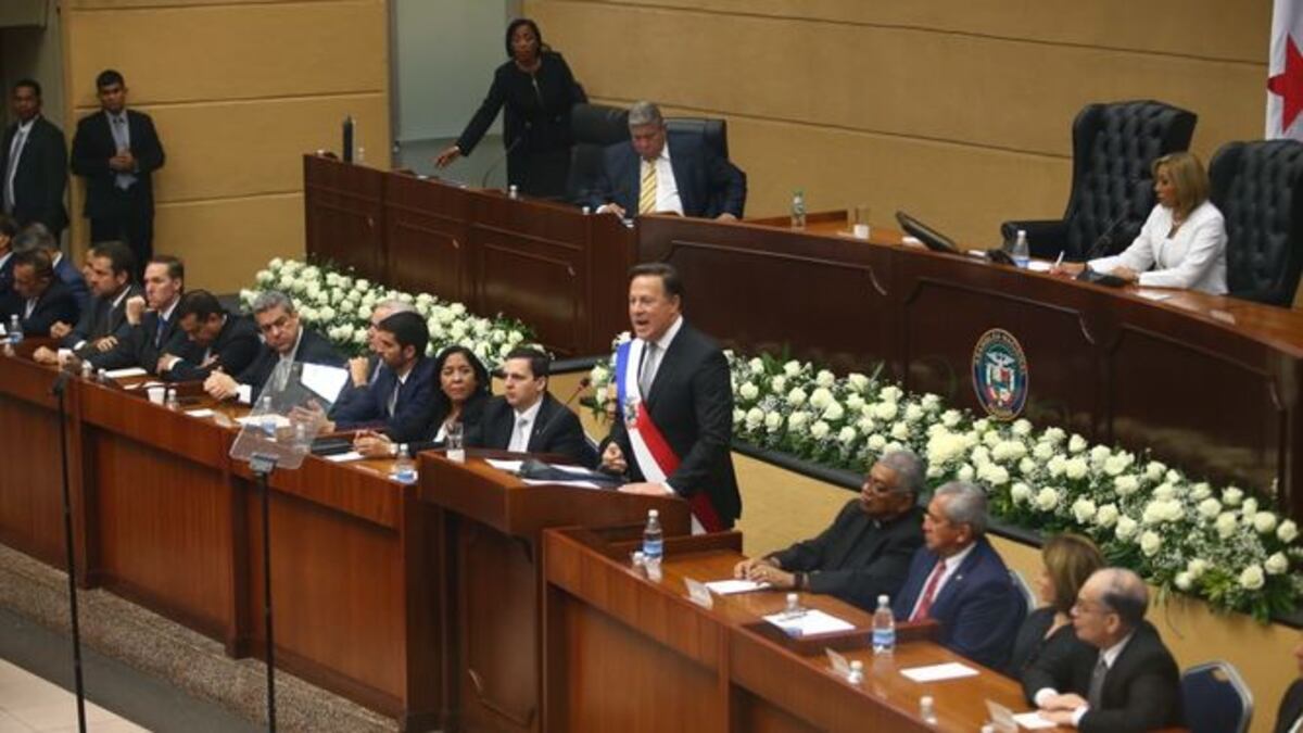 Juan Carlos Varela en su discurso de este 1 de julio en la Asamblea Nacional.