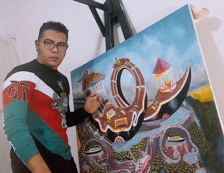 El pintor Radamés Pinzón evoluciona junto a su obra
