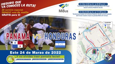 MiBus brindará transporte gratuito para el partido Panamá ante Honduras