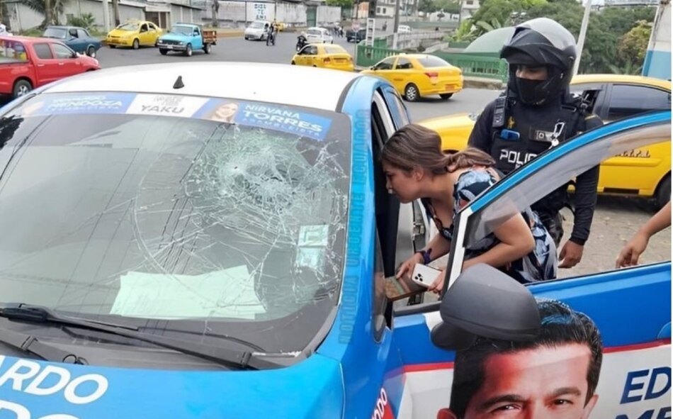 Una candidata asambleísta de Ecuador sale ilesa de un ataque armado contra su vehículo