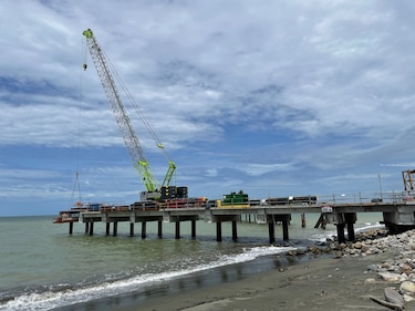 Avanza construcción del muelle multipropósito de Puerto Armuelles con 48% de progreso