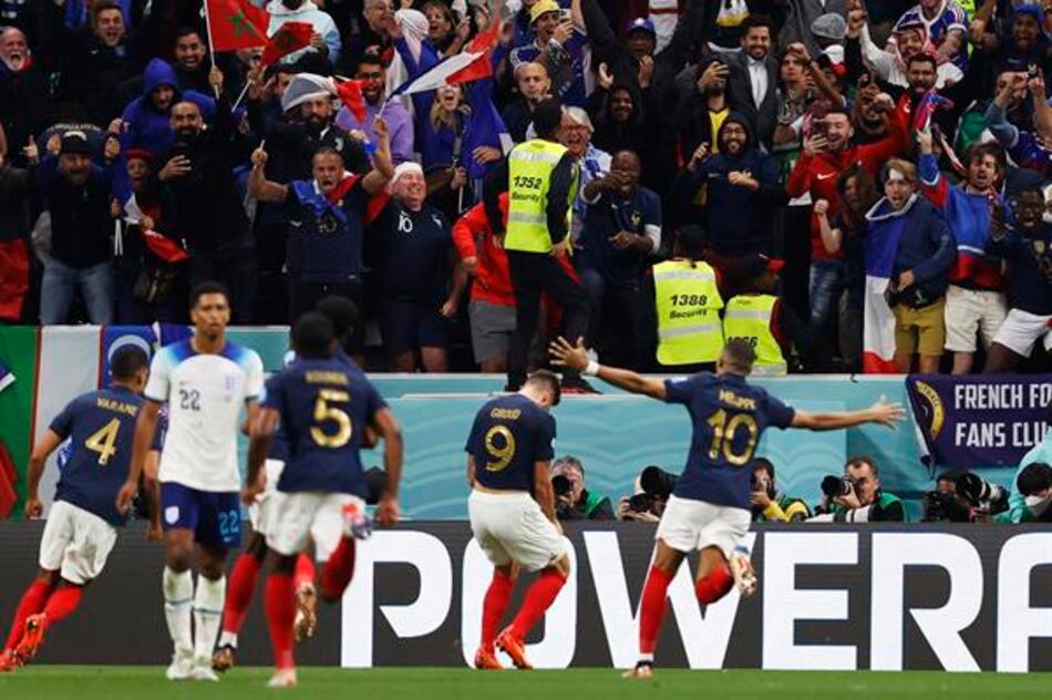 Francia vence 2-1 a Inglaterra y enfrentará a Marruecos en la semifinal de Catar 2022
