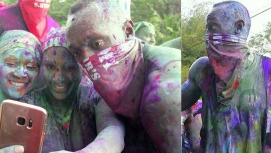 Video: Usain Bolt también gozó el Carnaval; hasta se pintó