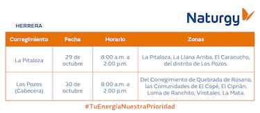 Trabajos de mantenimiento en la red eléctrica del 26 de octubre al 1 de noviembre de 2026