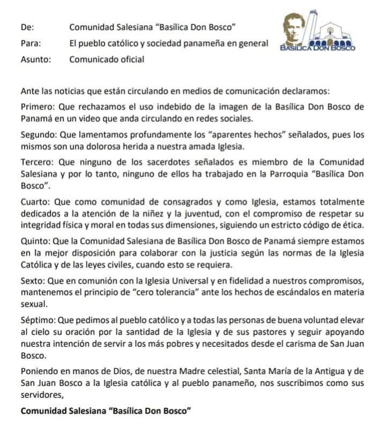 La Arquidiócesis de Panamá separa a tres sacerdotes por 'conductas inapropiadas y escandalosas'