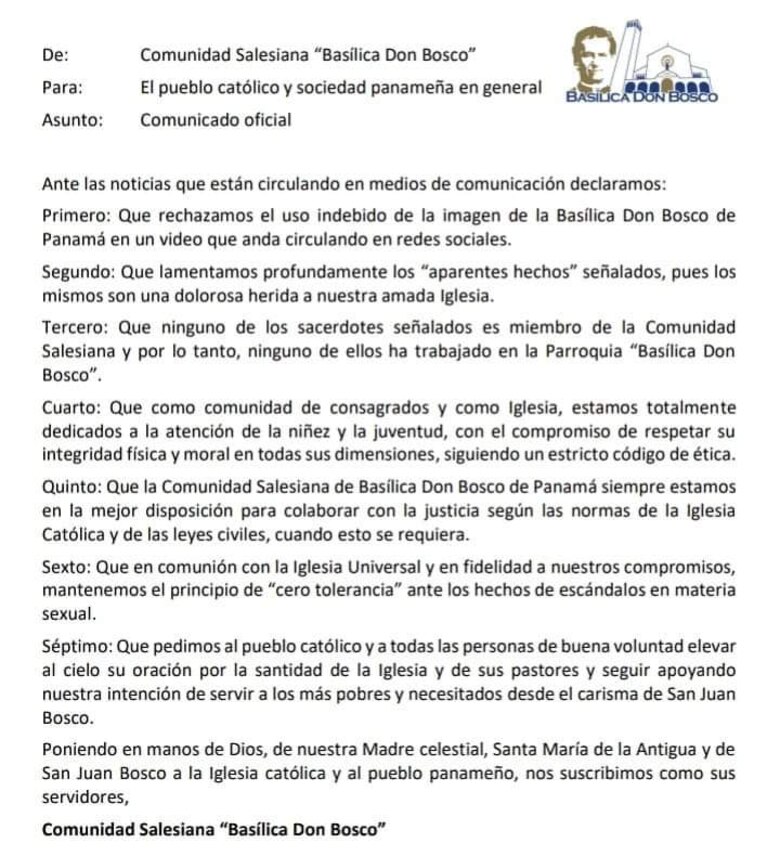 La Arquidiócesis de Panamá separa a tres sacerdotes por 'conductas inapropiadas y escandalosas'