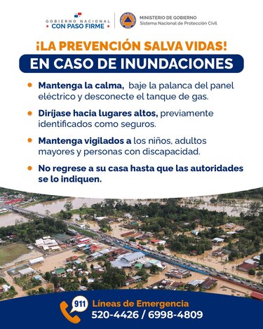 El Imhpa reitera que se mantiene el aviso de vigilancia por lluvias en todo el país