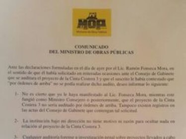 El ministro Ramón Arosemena invita a gremios a realizar una auditoría a la cinta costera tres