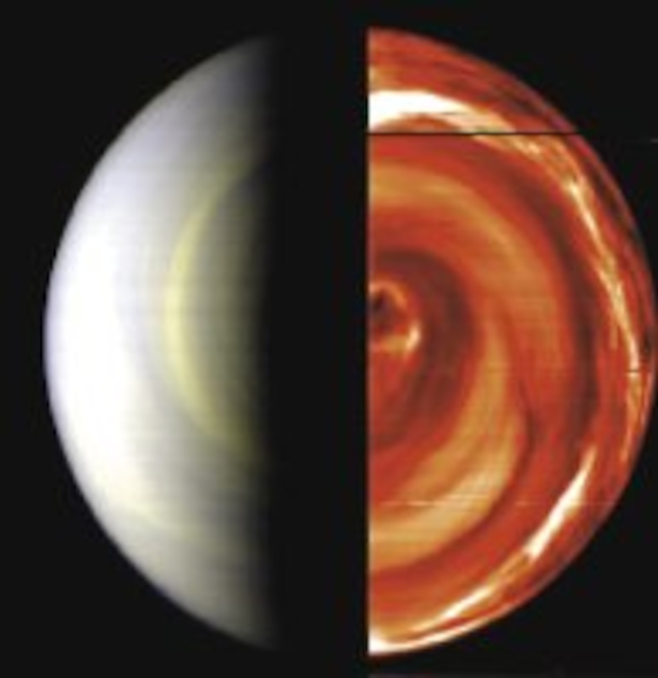 Primeras imágenes del polo sur de Venus