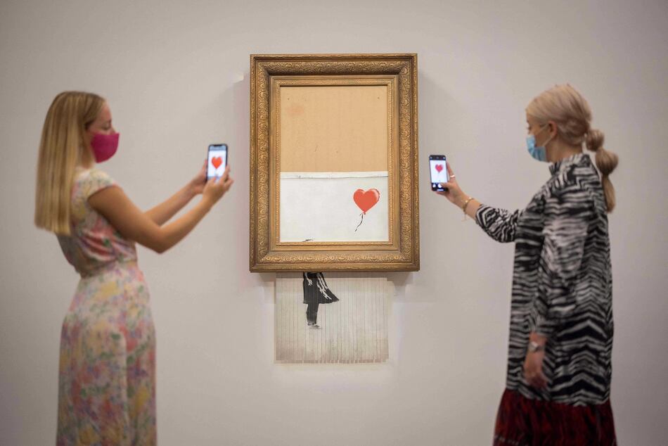 El cuadro de Banksy parcialmente autodestruido vuelve a ser subastado