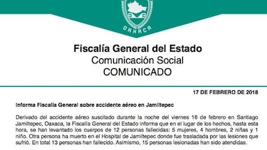 Trece personas murieron en accidente de helicóptero de ministro mexicano