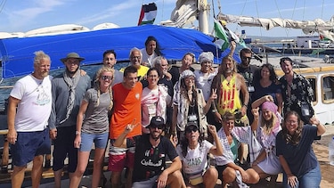 Las imágenes de la flotilla internacional con ayuda humanitaria para Gaza que se acerca a aguas controladas por Israel