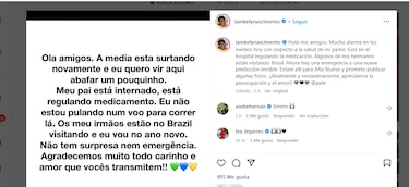 Pelé es hospitalizado nuevamente pero su hija aclara que no es grave