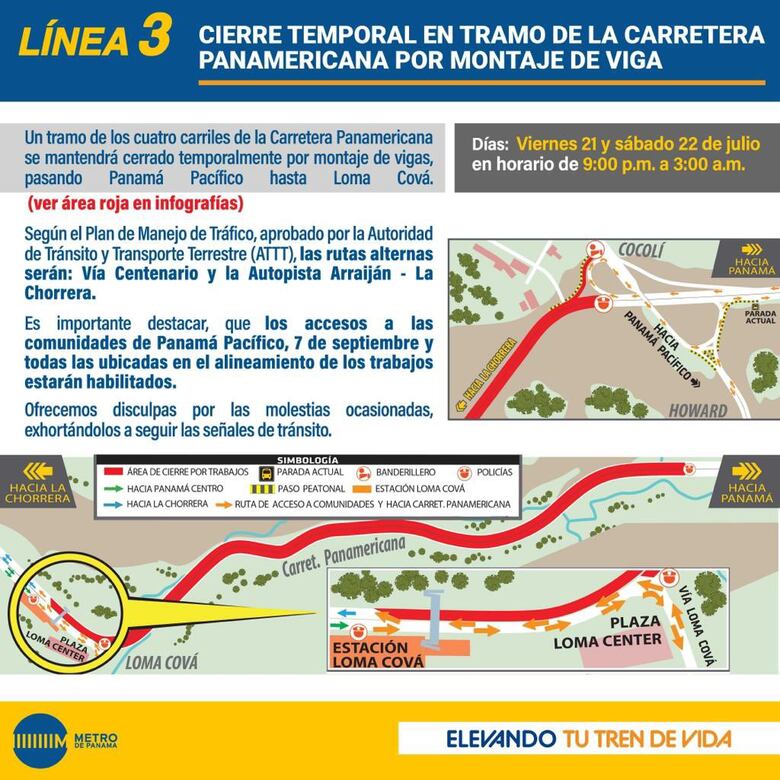 Este viernes y sábado habrá un cierre temporal en tramo de la carretera Panamericana 
