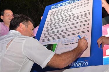 Navarro presenta plan de transporte; promete Línea 2 y 3 del Metro