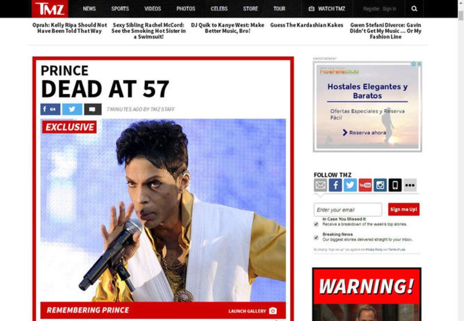 Videos: Muere el cantante Prince a la edad de 57 años