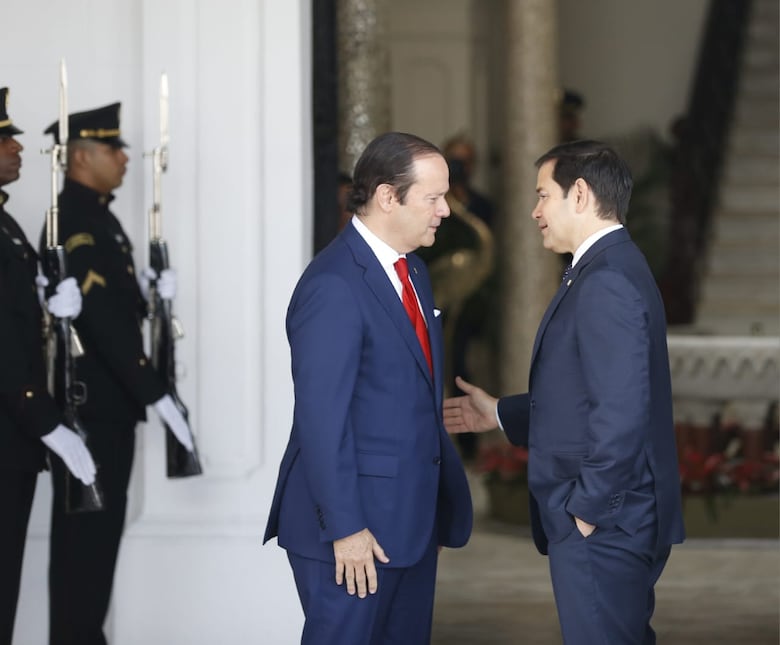 Marco Rubio llega al palacio de Las Garzas tras amenazas de Trump sobre el Canal de Panamá