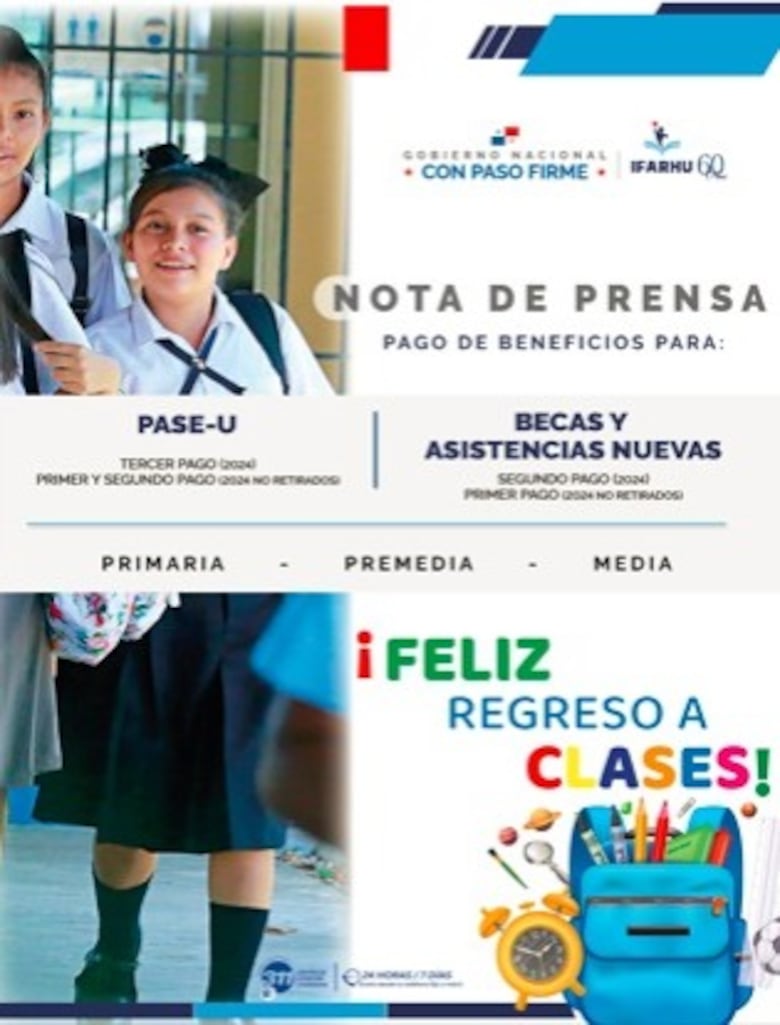 Ifarhu desembolsará apoyo económico para estudiantes a partir del 17 de marzo