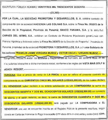 Franklin Vergara: tierras, ganado y playa