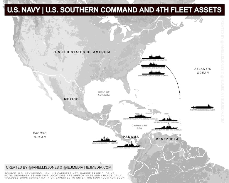Estados Unidos movilizó el buque portamisiles Lake Erie por el Canal de Panamá rumbo al Caribe, cerca de Venezuela