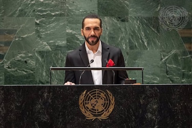 Bukele presume ante la ONU de sus medidas contra las pandillas y critica las condenas internacionales