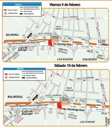 Cierre total de la vía Domingo Díaz por montaje de pasarela de la estación de Pedregal/Las Acacias