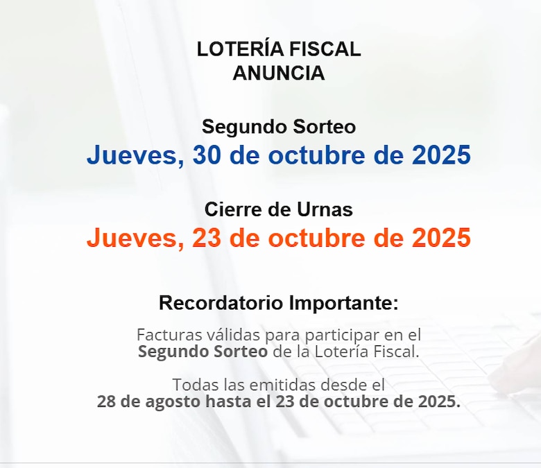 Segundo sorteo de la Lotería Fiscal será el 30 de octubre: conozca cómo participar