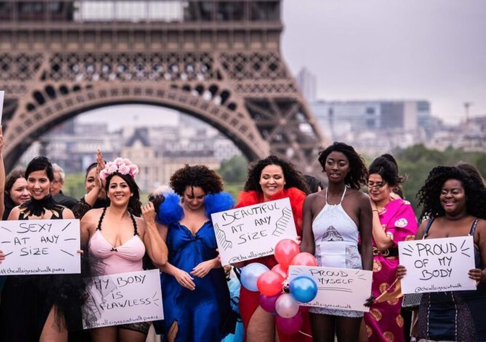 Modelos gorditas desfilan en Francia contra la dictadura de modistas
