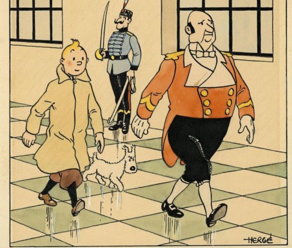 Un dibujo de Hergé con Tintin y Milú adjudicado por 596 mil dólares
