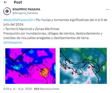 Onda tropical genera lluvias y tormentas sobre el territorio nacional