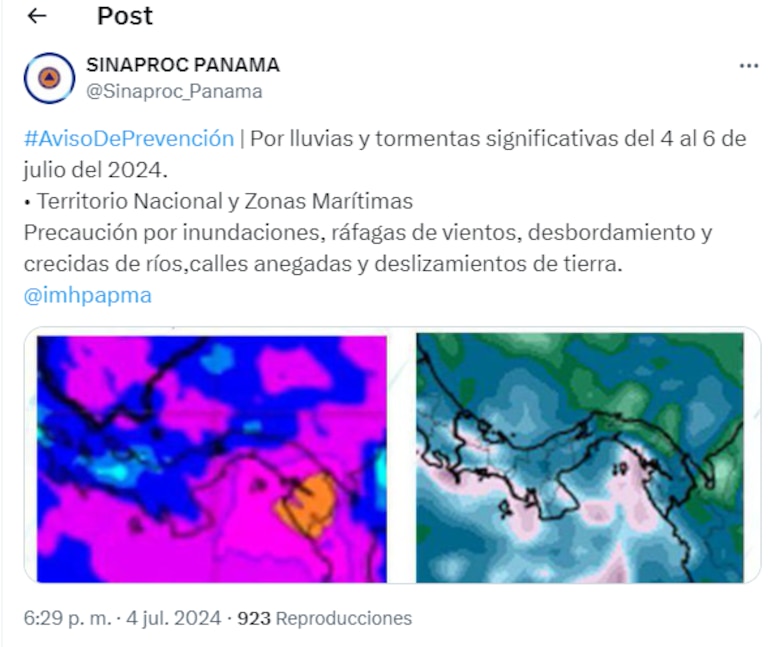 Onda tropical genera lluvias y tormentas sobre el territorio nacional