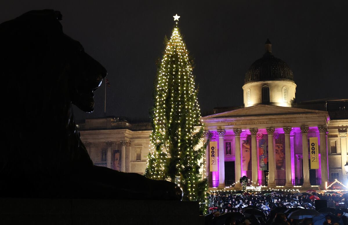El árbol de Navidad de Trafalgar Square de Londres. EFE