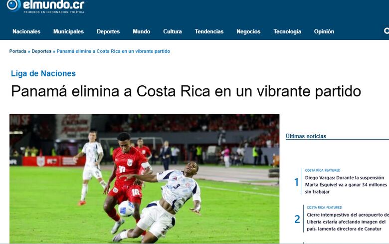 Así reaccionaron los medios ticos tras la eliminación ante Panamá