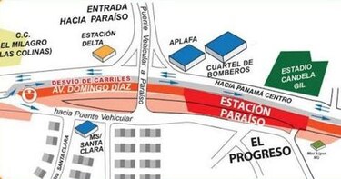 Desvíos en San Miguelito por montaje de vigas de la línea 2 del Metro